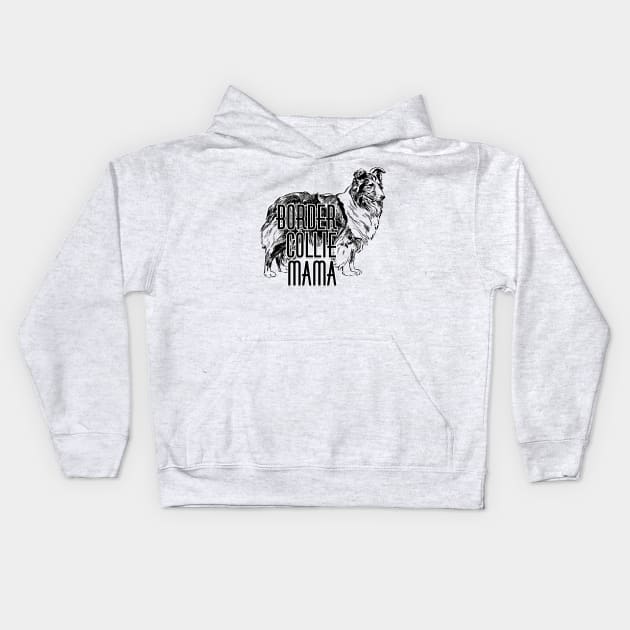 Border Collie Mama Kids Hoodie by trubble